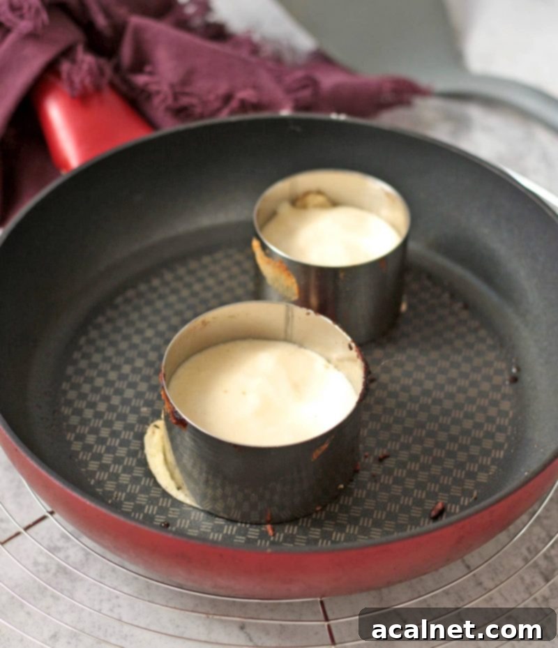 Japanese Pancakes cooking in the skillet
