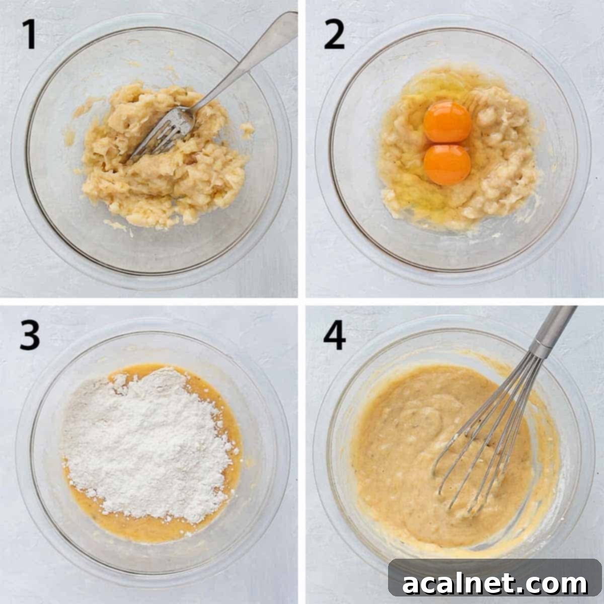 Process Shot Collage: making the pancake batter.