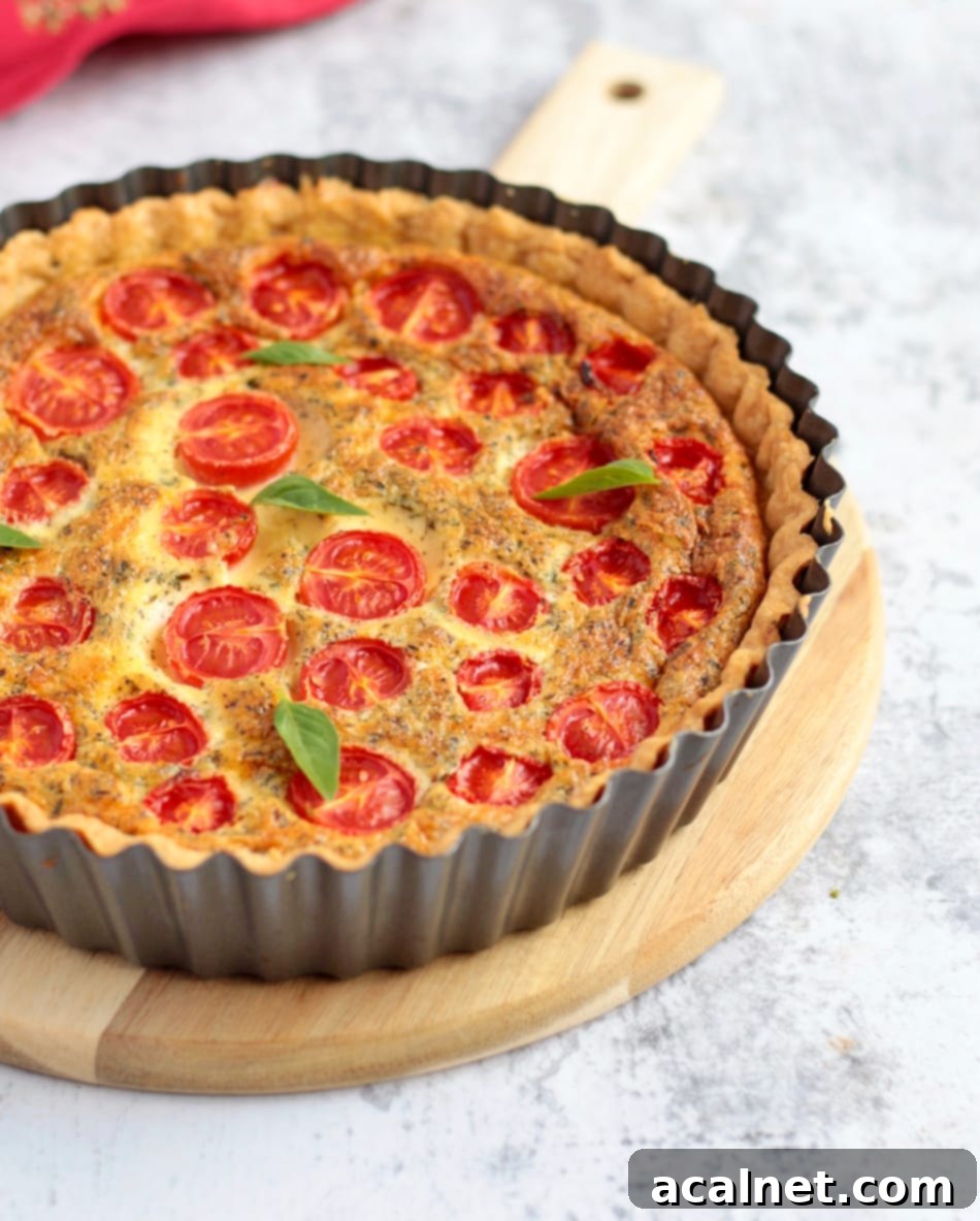 Cheese and Tomato Quiche in the Quiche Pan