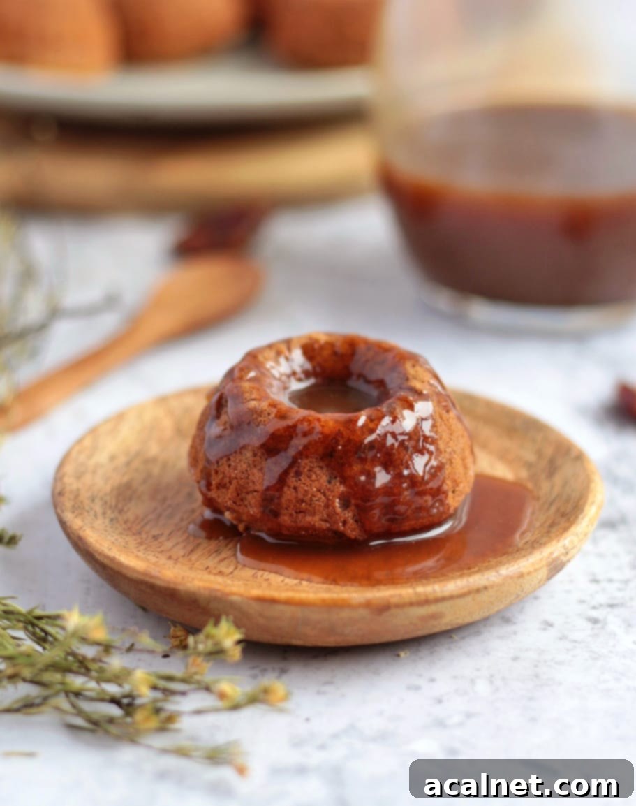 Date Pudding with Caramel Sauce in the background.