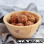 Peanut Butter Energy Balls in a wooden bowl