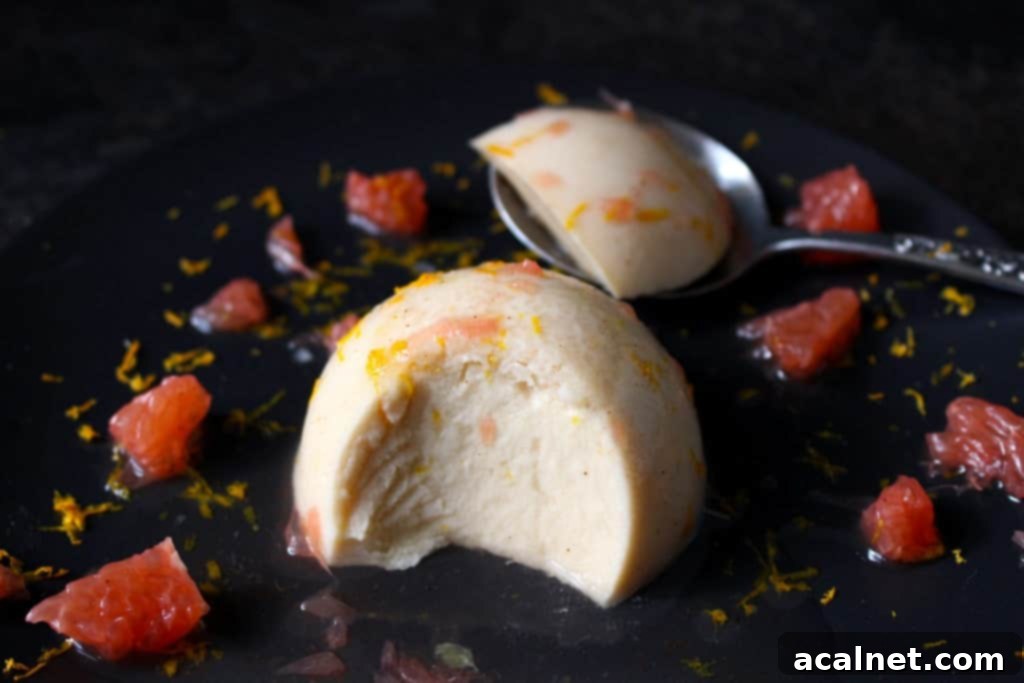 Vegan Grapefruit Orange Panna Cotta