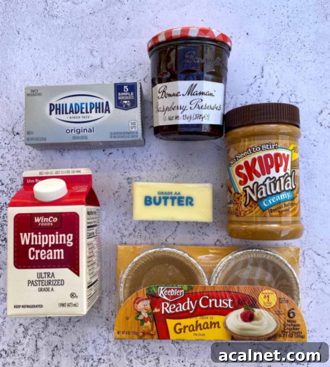 Ingredients for peanut butter pie on a counter