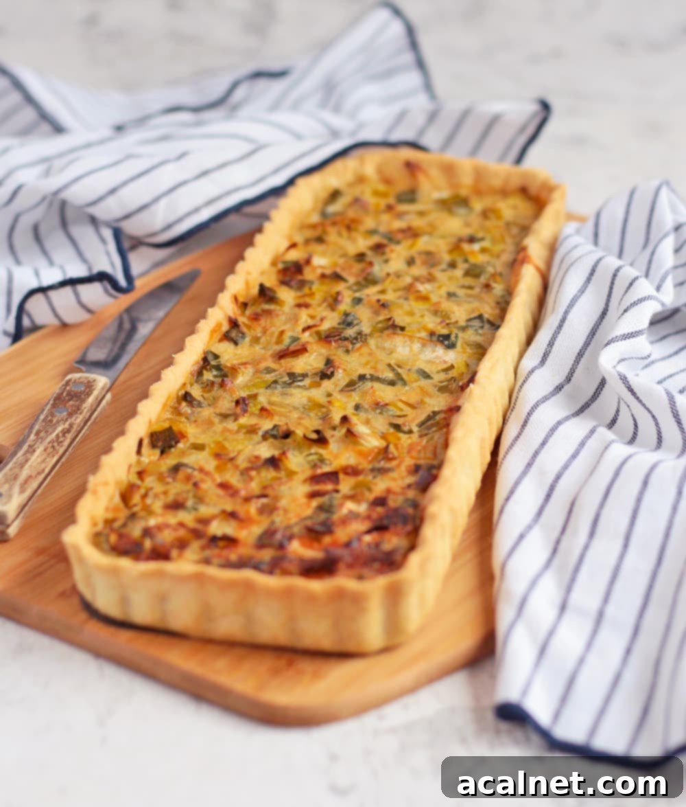 Baked Tart on a wooden board