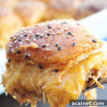 Buffalo Chicken Sliders arranged on a baking sheet, topped with melted cheese.