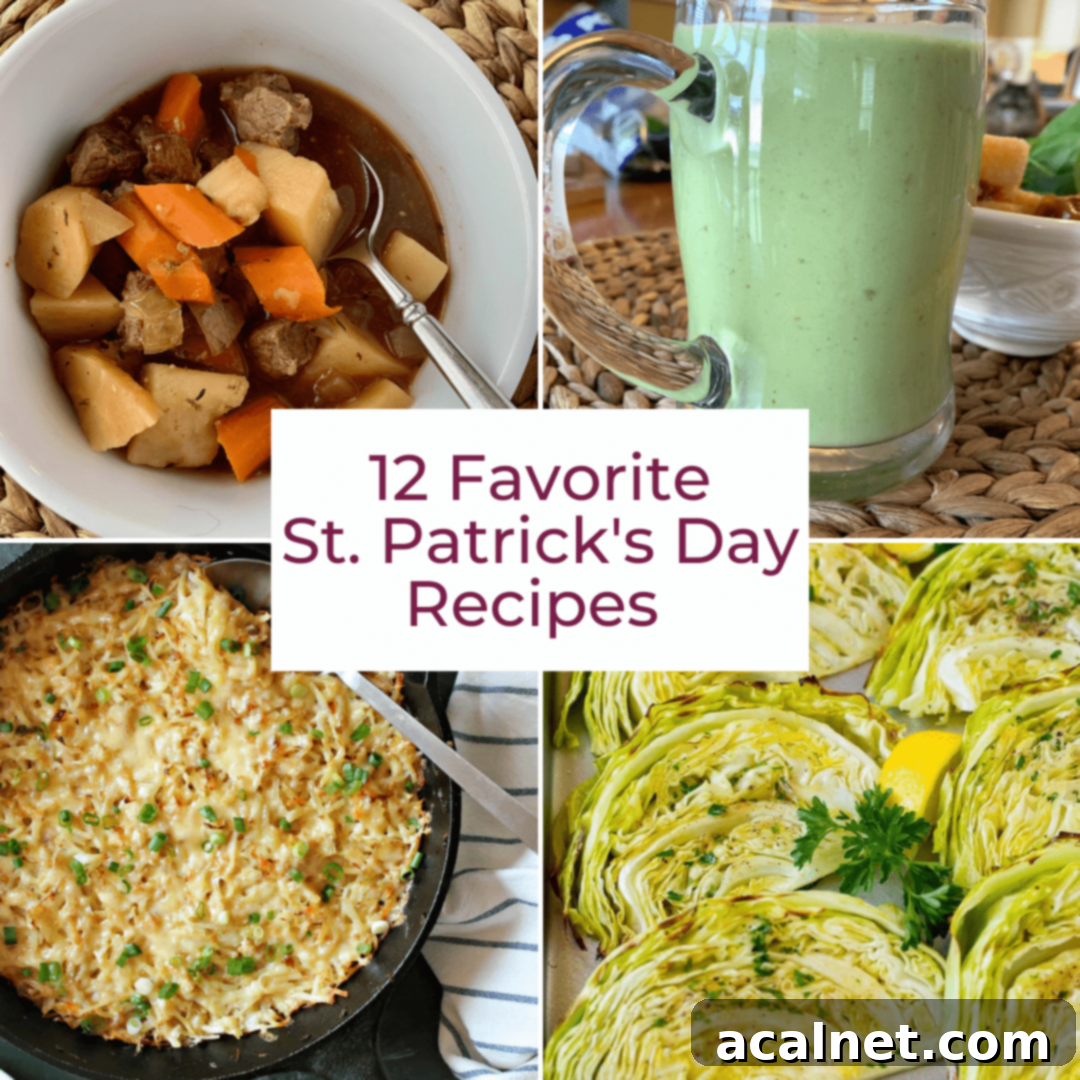 Collage of recipes for St. Patrick's Day