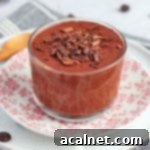 Close up on the chocolate mousse with chocolate shavings