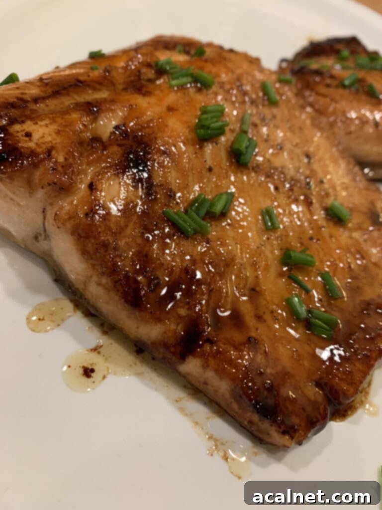 Sweet & Sticky Skillet Salmon 6 Ready to serve.