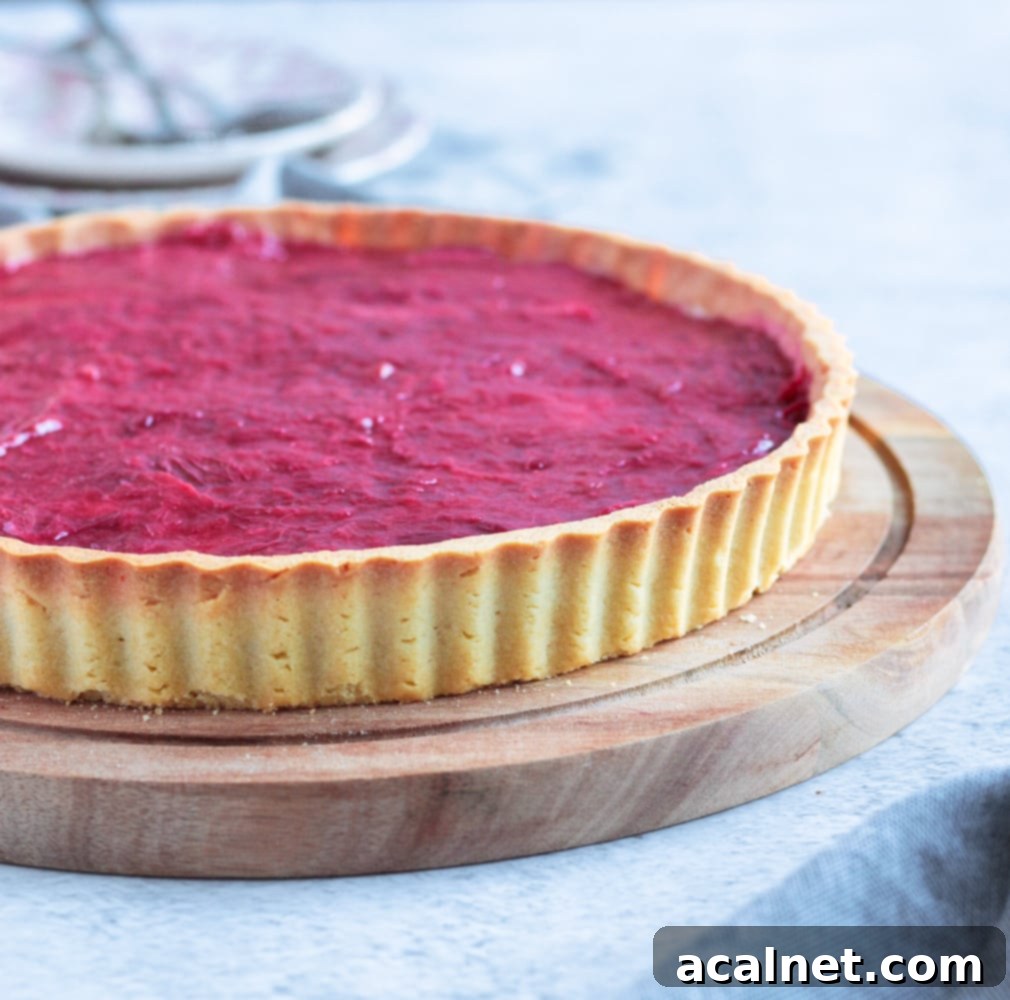 Side view on the tart pastry