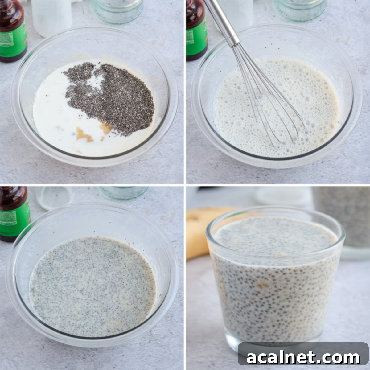 Process Shot: soaking the chia seeds for Banana Chia Seed Pudding