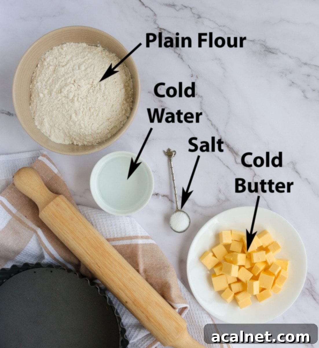 Ingredient Shot on a marble background.