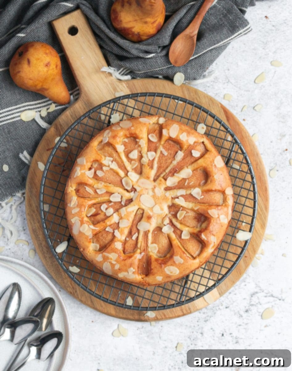 Flatlay of the cake on a wooden board
