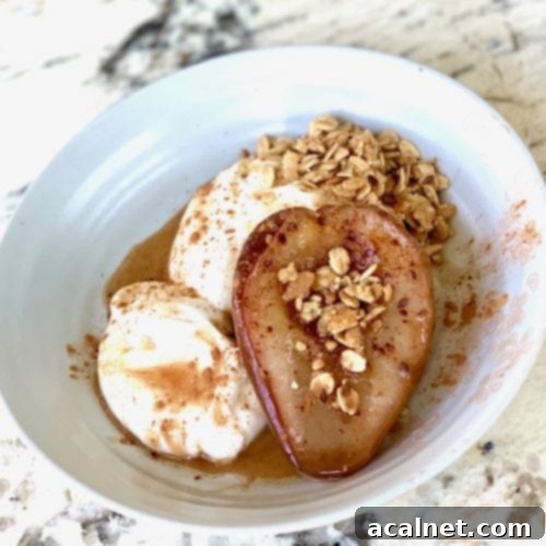 Baked Pear with Granola