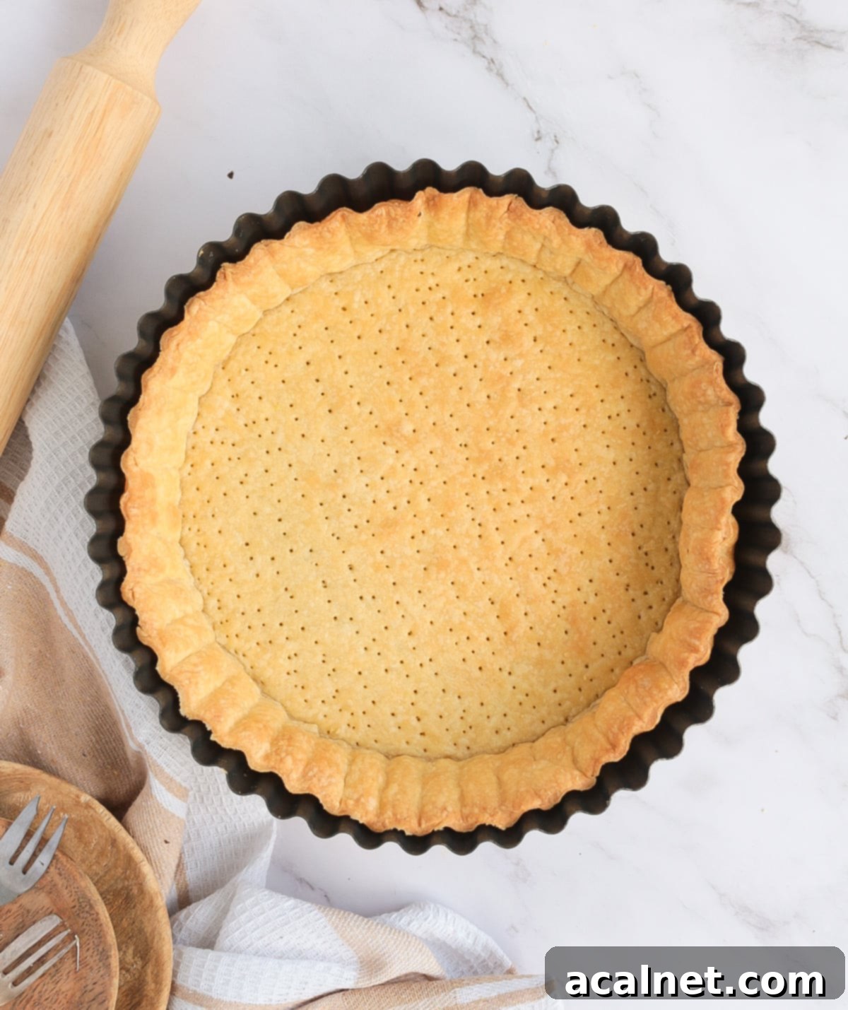 Baked pastry from above in the baking pan
