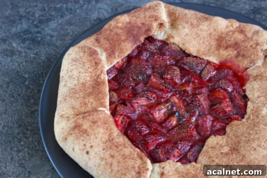 Rustic Strawberry Cinnamon Galette 2 Delicious Strawberry Cinnamon Galette with a rustic crust