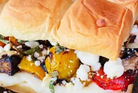 Smoked Vegetable and Goat Cheese Sliders