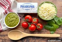 Creamy Pesto Chicken Bake with Mozzarella and Cherry Tomatoes