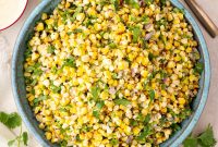 Mexican Grilled Street Corn Salad Recipe with Cotija & Lime