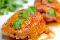 Spicy Buffalo Chicken Thighs with Crispy Skin and Blue Cheese Dip