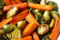 Roasted Brussels Sprouts and Carrots with Maple-Balsamic Glaze