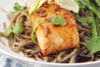 Maple Teriyaki Salmon with Soba Noodles and Sesame-Ginger Sauce