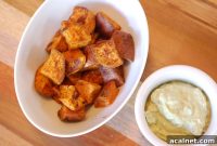 Old Bay-Roasted Sweet Potatoes with Creamy Avocado Tartar Sauce