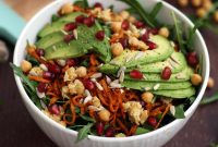 Roasted Sweet Potato Noodle Salad with Chickpeas and Arugula