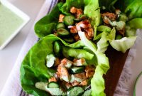 Light Fresh BBQ Chicken Lettuce Wraps with Crisp Cucumber