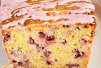 Strawberry Glazed Quick Bread Recipe with Fresh Berries