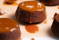 Salted Caramel Drizzle Mini Chocolate Cakes