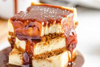 Salted Caramel Cheesecake Bars Recipe with Buttery Crust