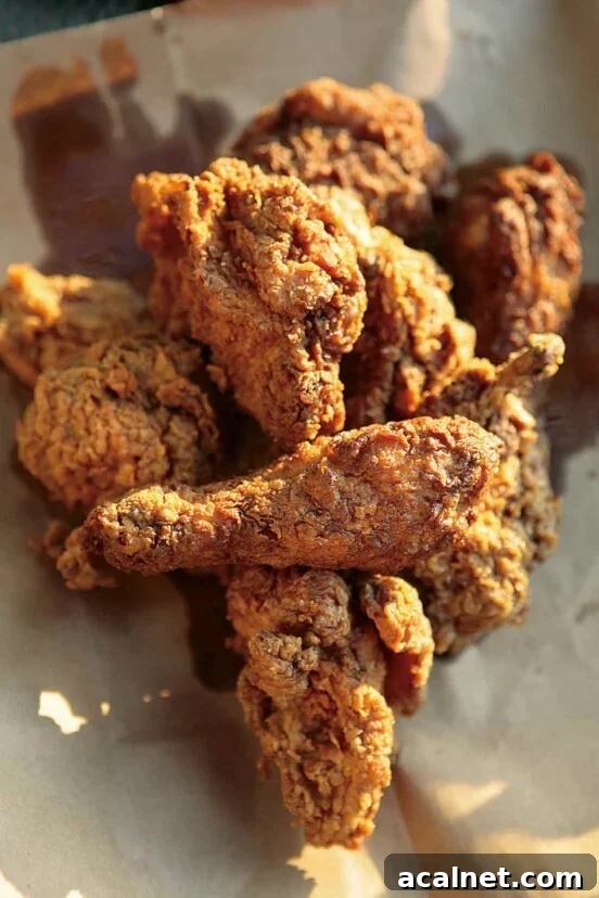 A pile of Cajun fried chicken pieces.