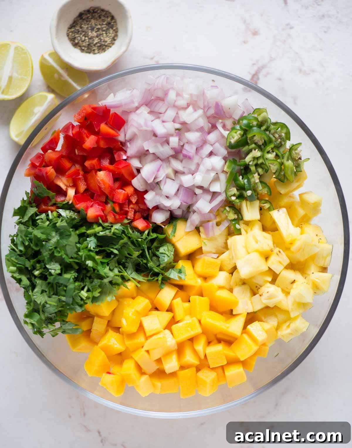 Ingredients needed to make Pineapple Mango Salsa