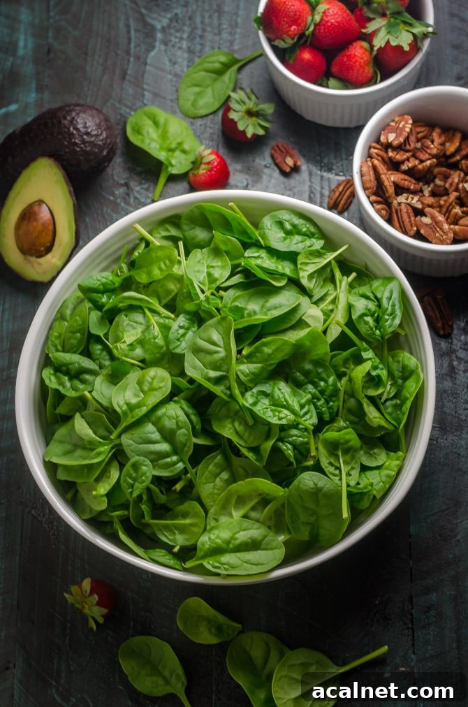 Strawberry Avocado Spinach Salad with Greek Yogurt Poppy Seed Dressing. This simple salad is full of creamy, crunchy, nutty, fruity, tangy, and summer-friendly flavors. You're gonna love it! | hostthetoast.com