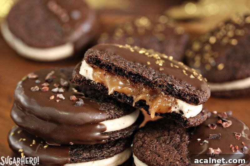 Spicy Chocolate Caramel Sandwich Cookies | From SugarHero.com Spicy Chocolate Caramel Sandwich Cookies | From SugarHero.com