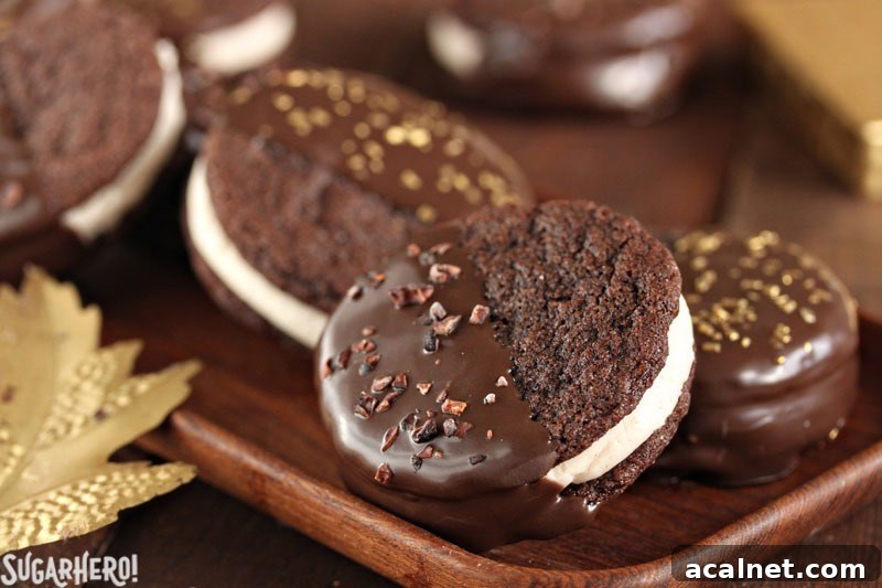 Spicy Chocolate Caramel Sandwich Cookies | From SugarHero.com Spicy Chocolate Caramel Sandwich Cookies | From SugarHero.com