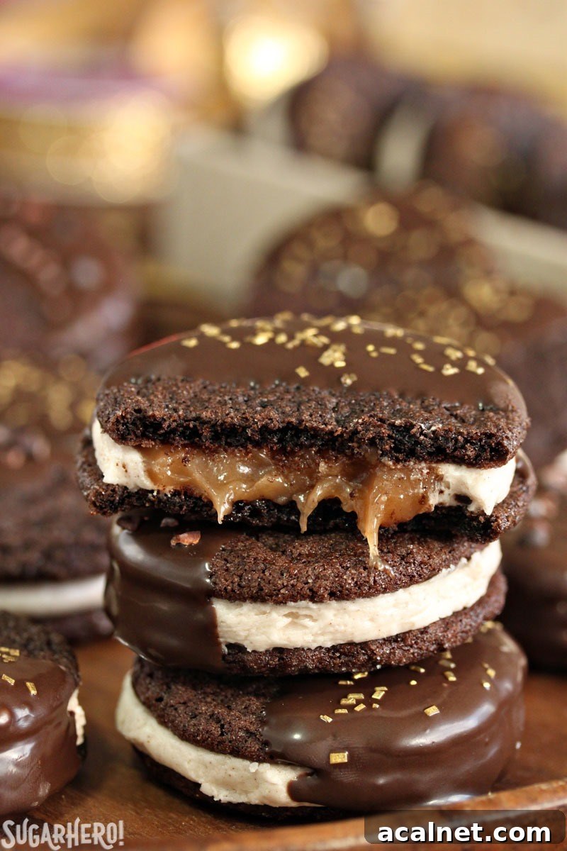 Spicy Chocolate Caramel Sandwich Cookies | From SugarHero.com Spicy Chocolate Caramel Sandwich Cookies | From SugarHero.com