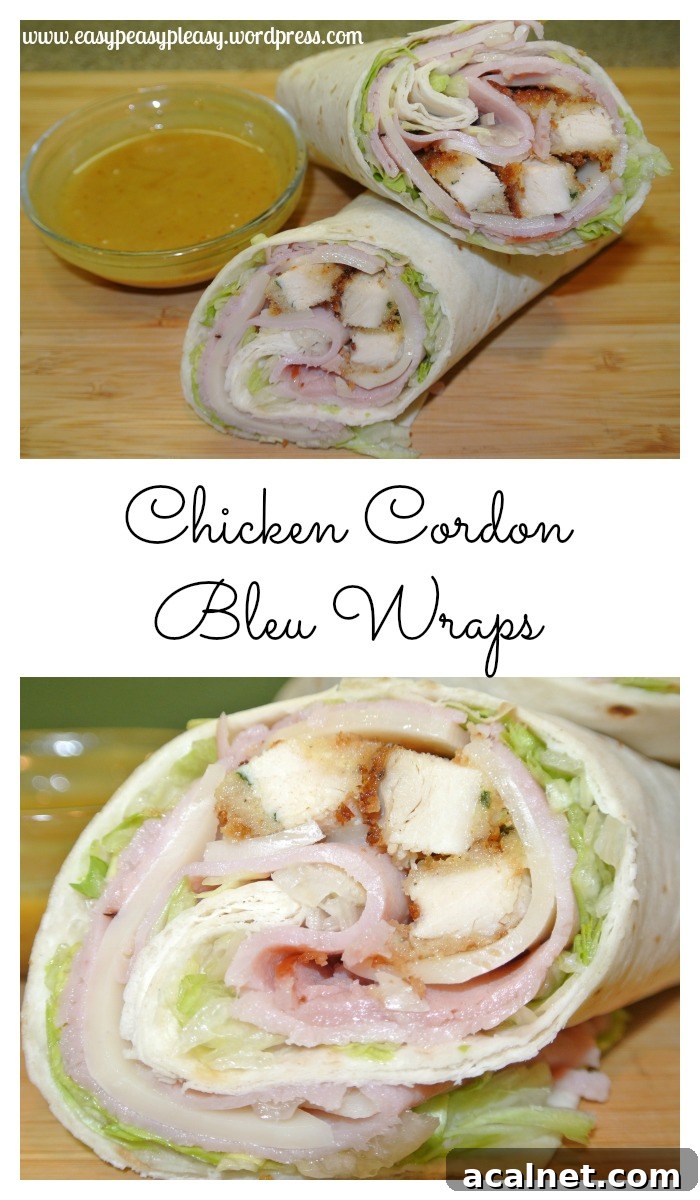Open Faced Chicken Cordon Bleu and Wraps