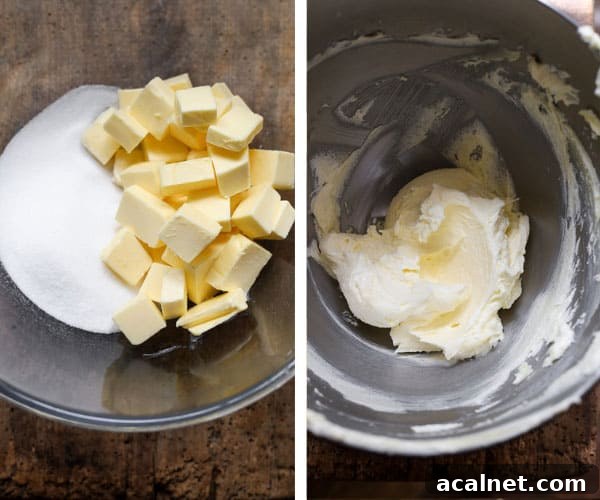Process shots for gluten-free shortbread. showing the butter and sugar in a bowl and then mixed up