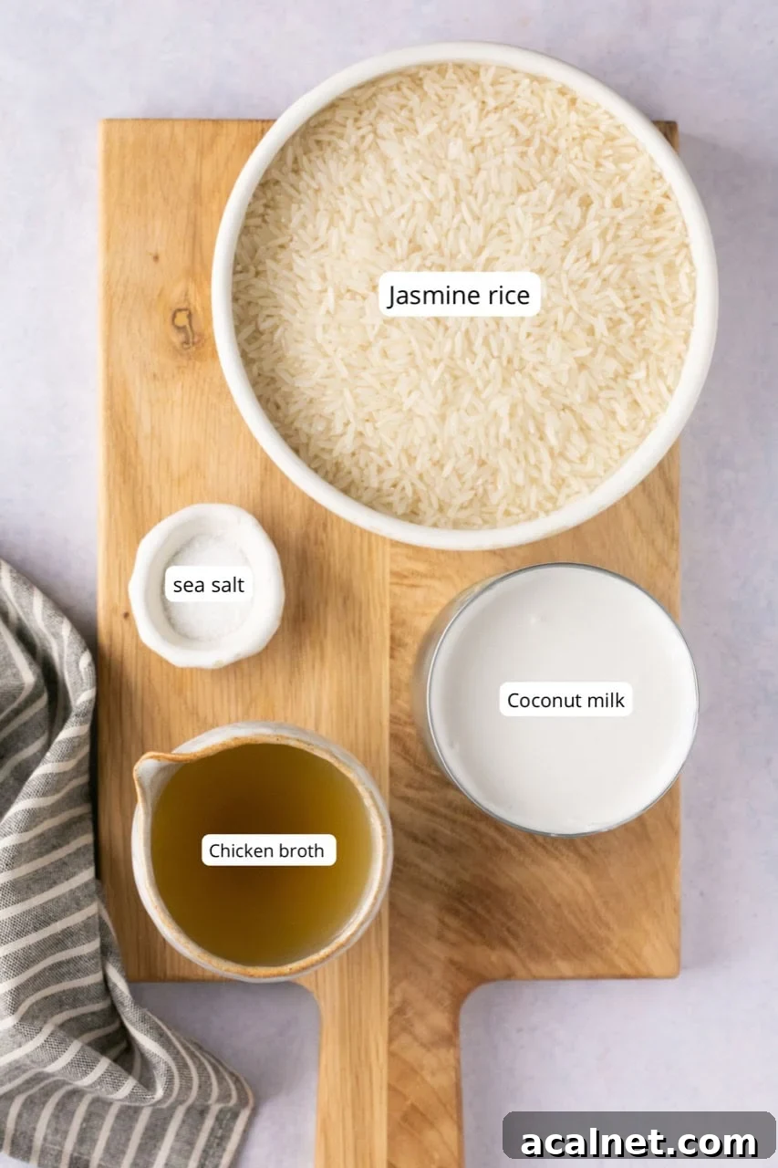 ingredients for this recipe in white nesting bowls on a wood cutting board
