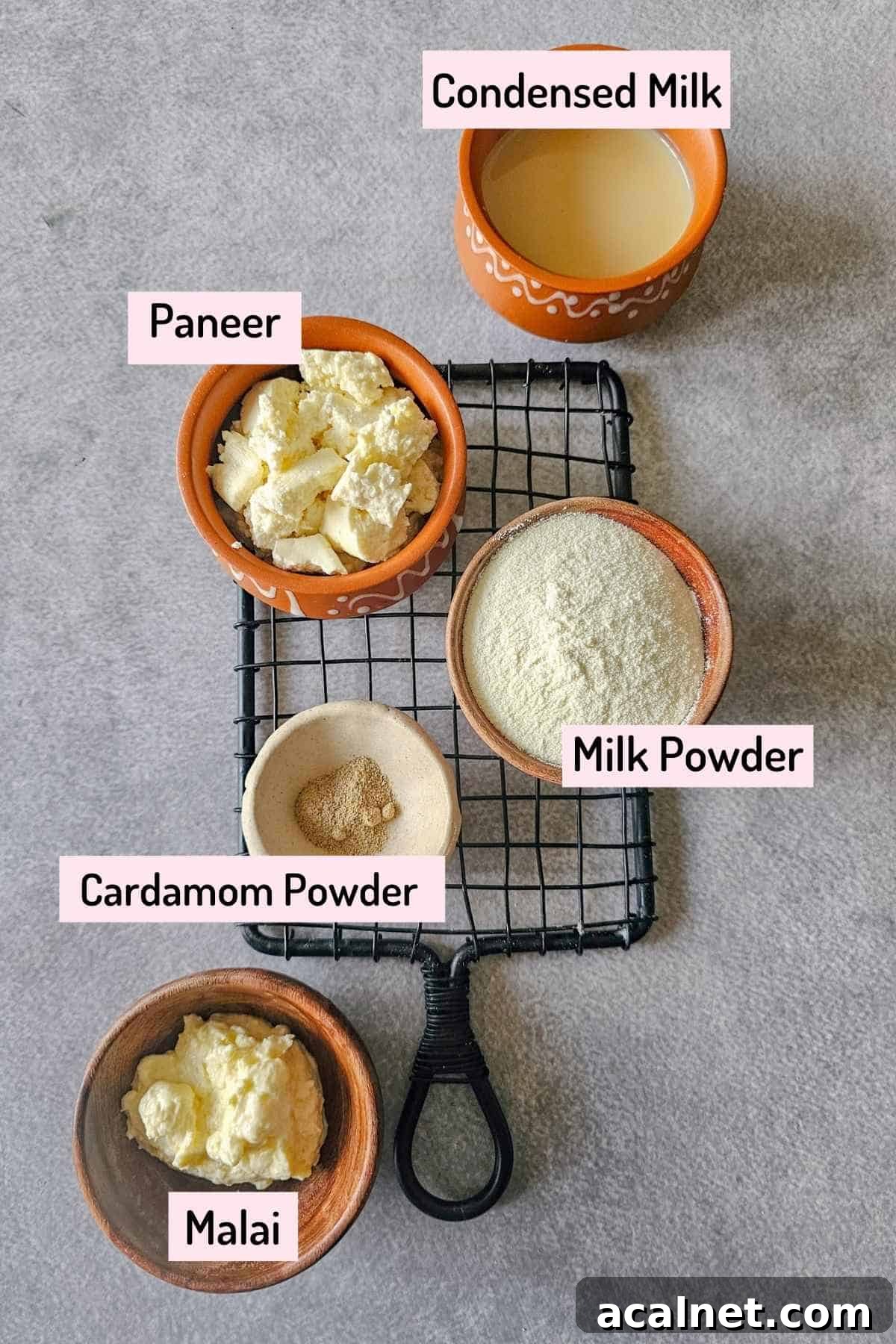 ingredients needed to make no malai ladoo