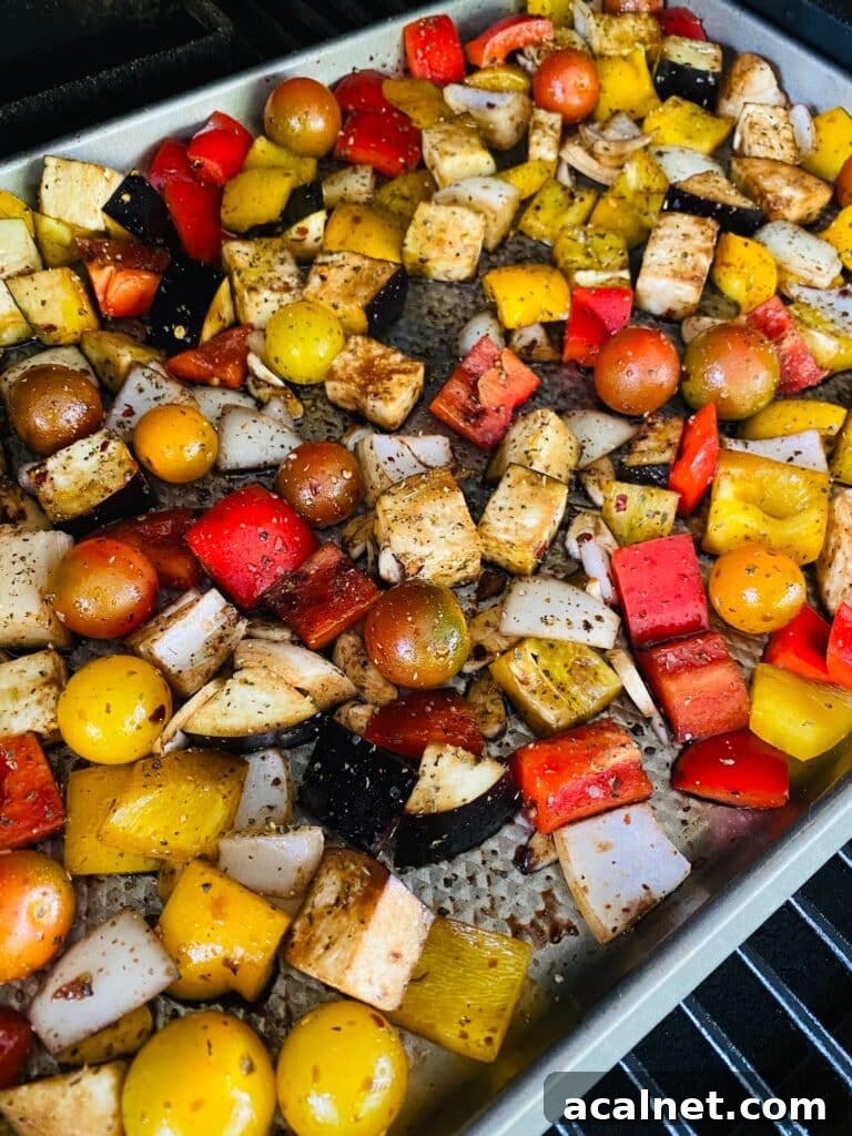 seasoned veggies on the smoker before cooking