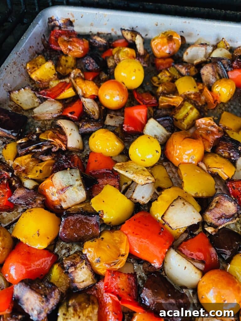 veggies on the smoker