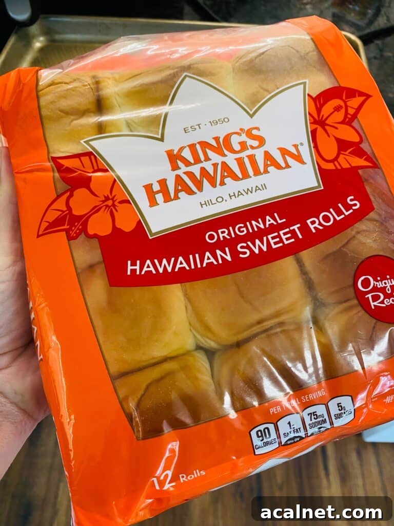 King's Hawaiian sweet rolls for the sliders