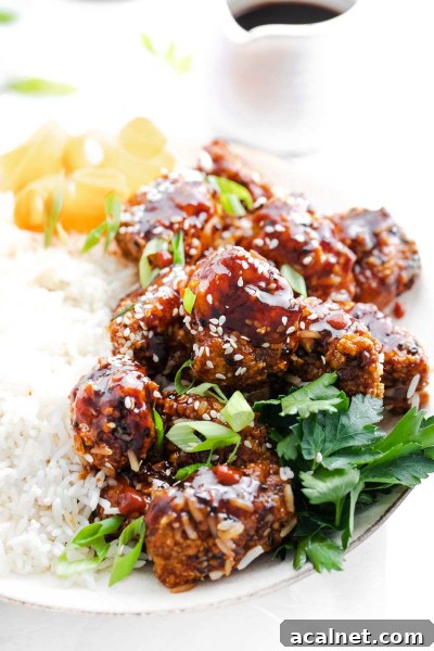 air fryer teriyaki chicken on top of rice