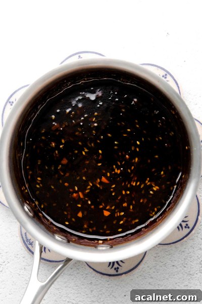 pot of air fryer teriyaki chicken sauce