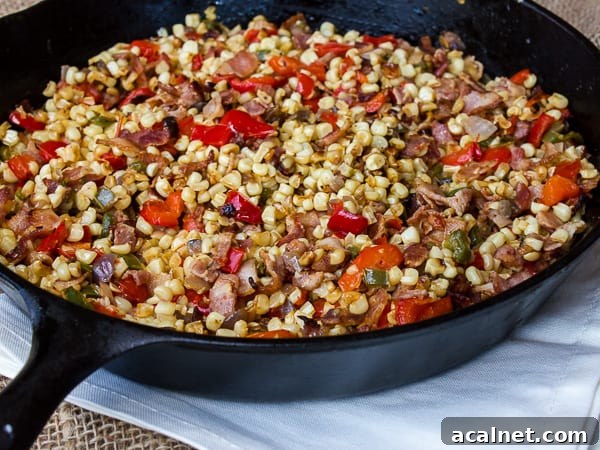 Skillet White Corn with Bacon-3