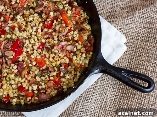Skillet White Corn with Bacon-4