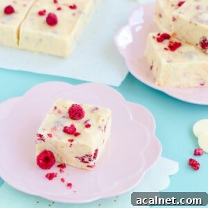 White Chocolate and Raspberry Fudge Slice