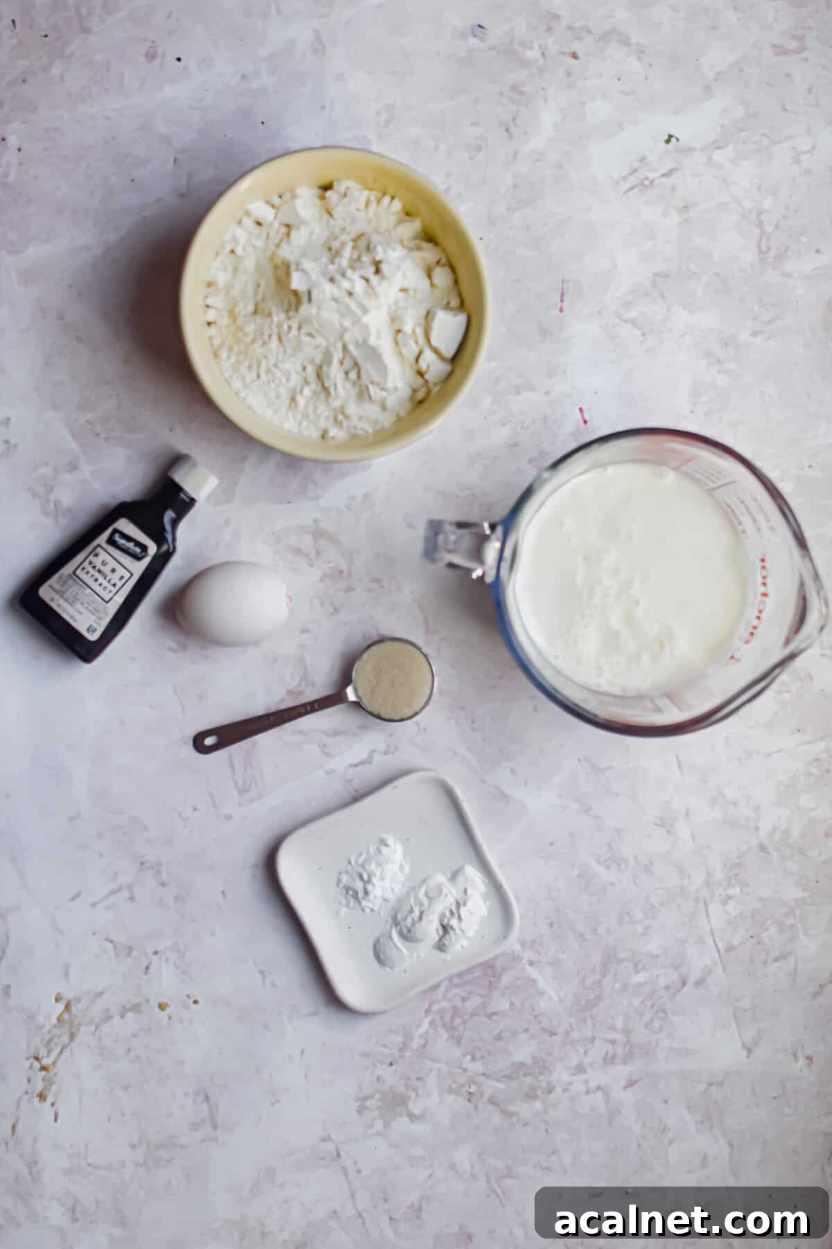 Fluffy Pancakes Made with Cake Flour: Light, Tender Stacks 3 An overhead shot of the ingredients for pancakes with cake flour